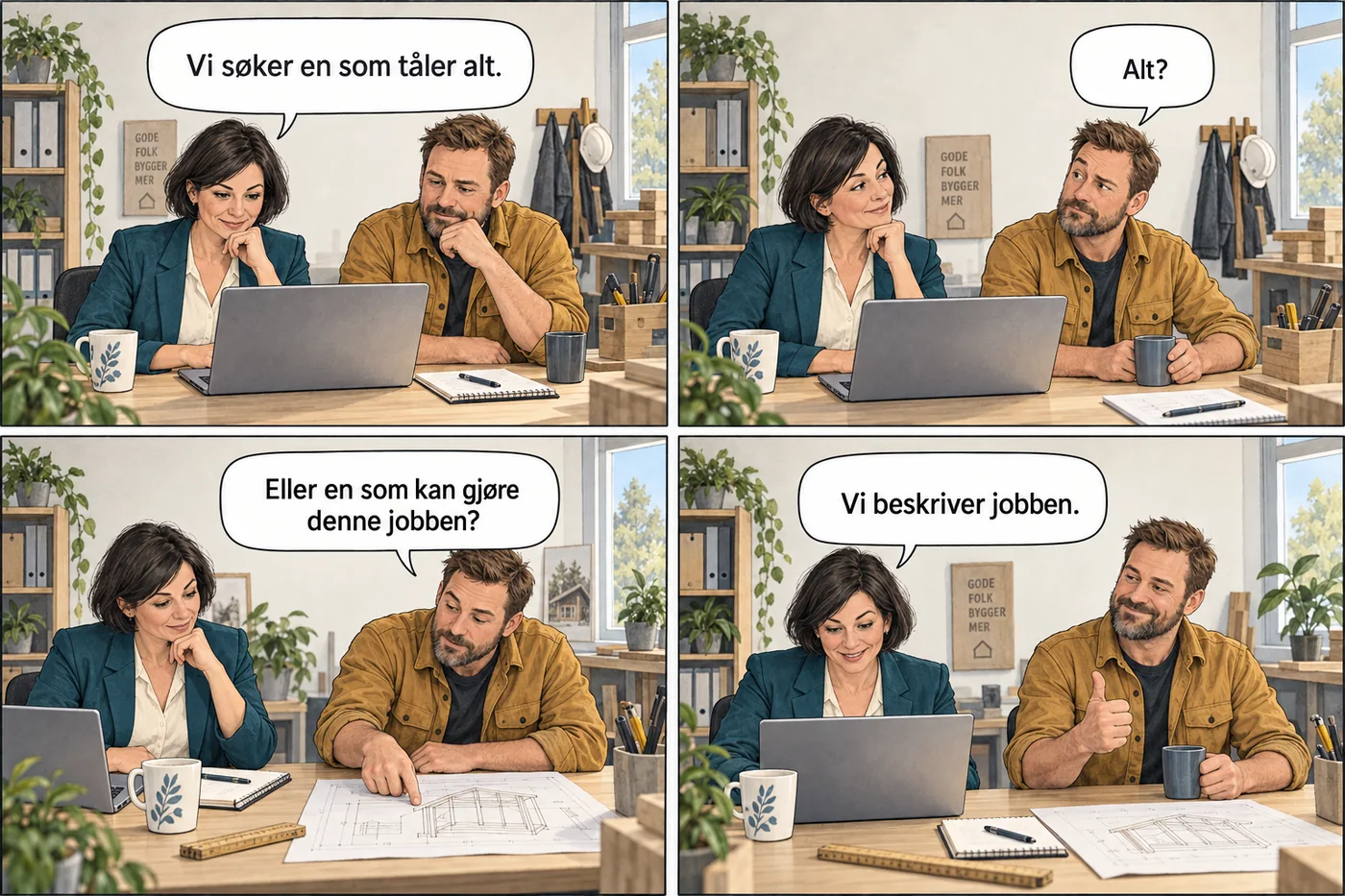 En arbeidsgiver og kollega erstatter et vagt krav om å tåle alt med en konkret beskrivelse av jobben.