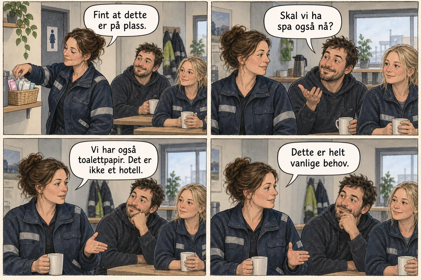 En leder møter en spøk om menstruasjonsprodukter med en sammenligning med toalettpapir og minner om vanlige behov.